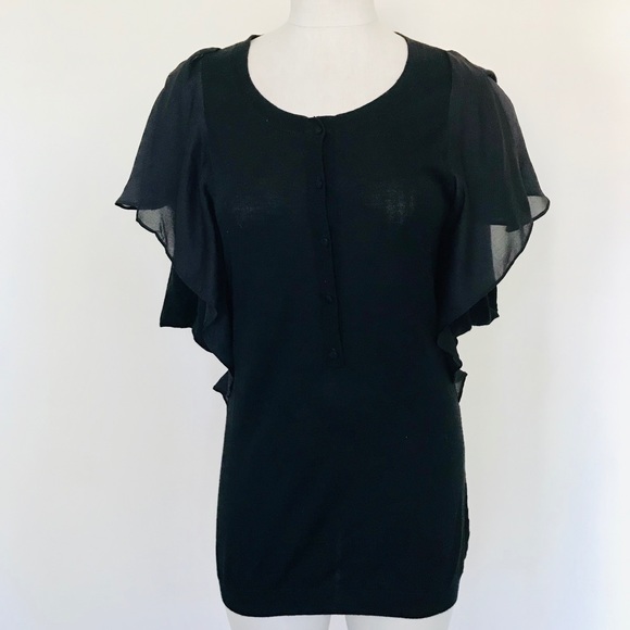 Vanessa Bruno button-front flutter sleeve sweater - Picture 1 of 3